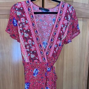Red wrap dress